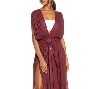 Elan Wrap Maxi Cover-Up Dress XS
